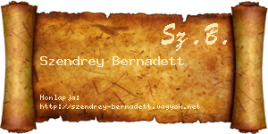 Szendrey Bernadett névjegykártya